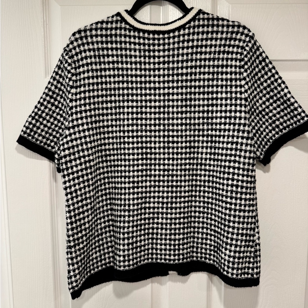 Talbots BlackWhite Gingham Houndstooth Short Slee… - image 4